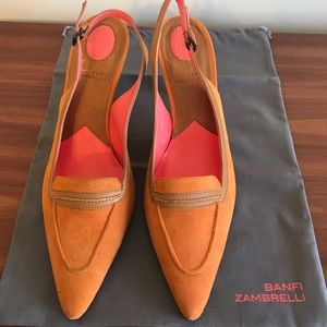 Banfi Zambrelli suede slingbacks